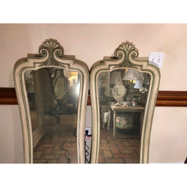 Shabby Chic Whitewashed FullLength Mirrors a Pair Chairish