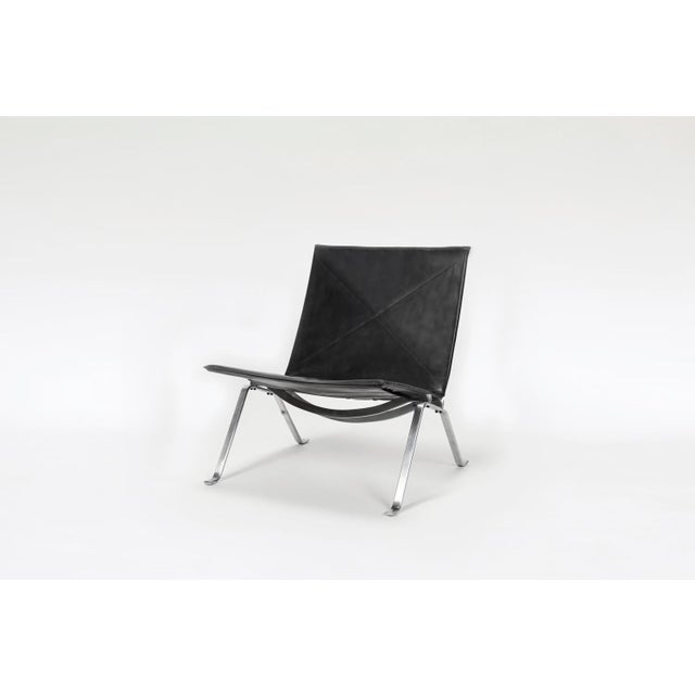 Black Vintage Black PK 22 Chair by Poul Kjærholm for Fritz Hansen, 1950s For Sale - Image 8 of 8