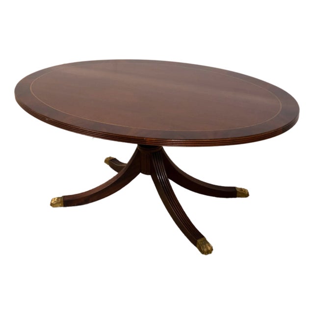 Henkel Harris Elliptical Mahogany Coffee Table Model 5241 For Sale