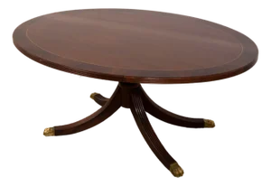 Henkel Harris Elliptical Mahogany Coffee Table Model 5241