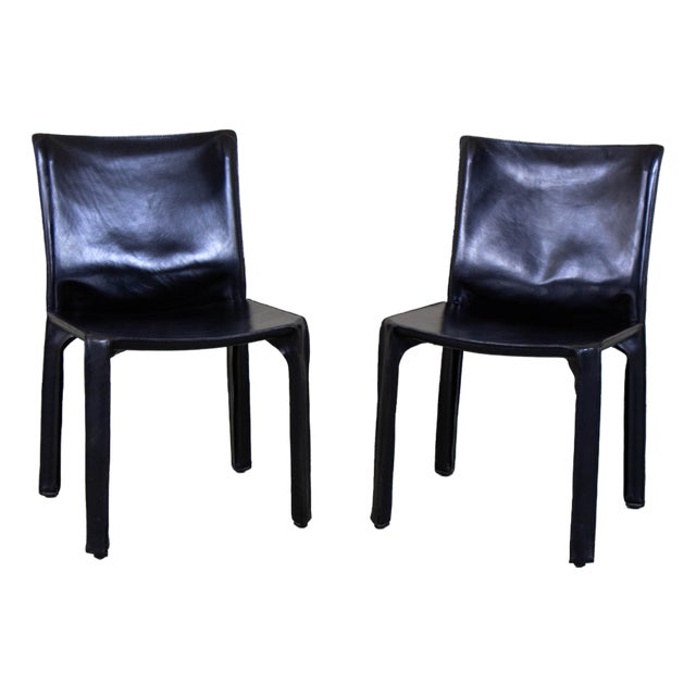CAB 412 Chairs by Mario Bellini for Cassina, 1980s, Set of 2 For Sale
