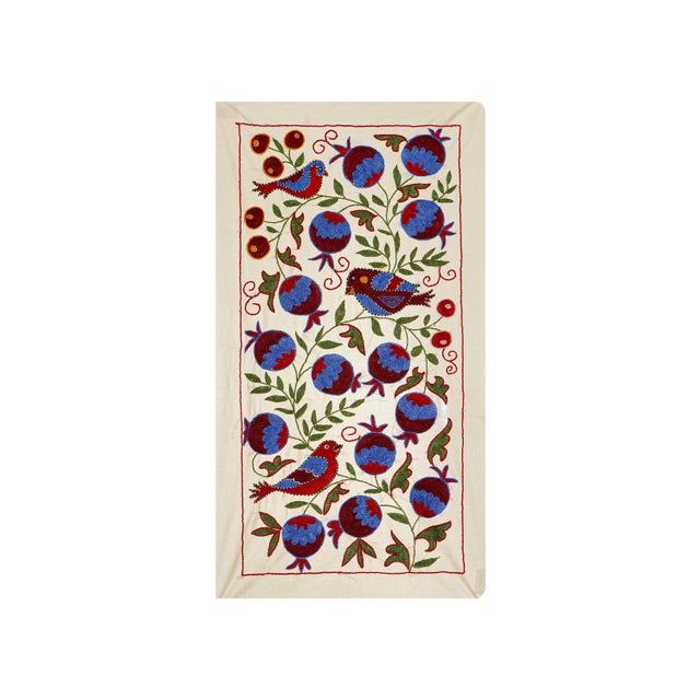 Vintage Suzani from Samarkand, circa 1900s. Dimension; 20'' x 35" inches /51 x 90 cm / 1'7'' x 2'9'' Material: 100%...