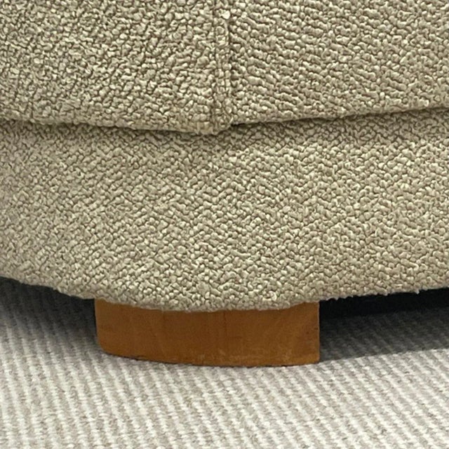 Flemming Lassen Style, Danish Mid-Century Modern, Curved Sofa, Boucle, 1940s For Sale - Image 12 of 13