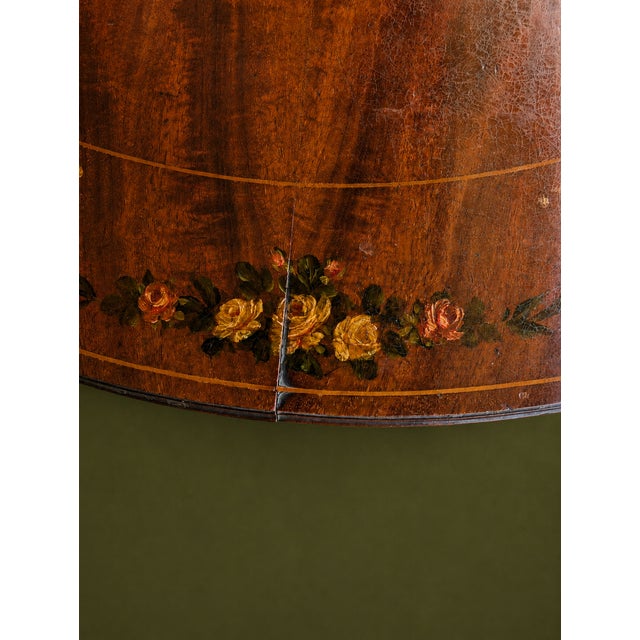 Antique Edwardian Sheraton Revival Hand-Painted Mahogany Cherub Occasional Table For Sale - Image 10 of 13