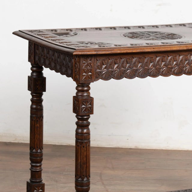Brown 19th Century Carved French Oak Side Table For Sale - Image 8 of 13