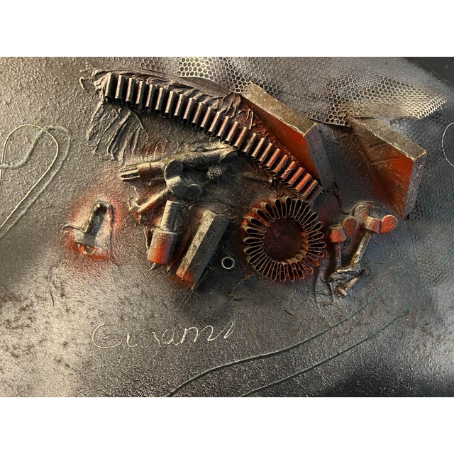 Vintage Gurami Monumental Industrial Brutalist Mixed-Media Relic Painting – Signed "Gurami" For Sale - Image 6 of 7