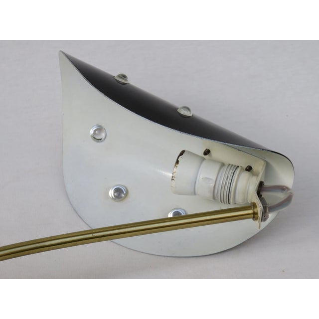 Italian Brass, Black Lacquered Aluminum and Glass Bead Sconces, 1950s, Set of 2 For Sale - Image 16 of 18