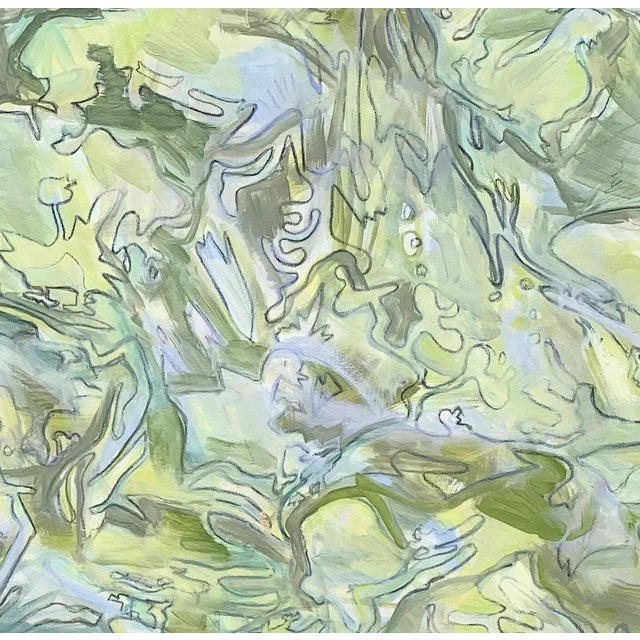 Mid-Century Modern "Early Birds" by Trixie Pitts Large Abstract Expressionist Oil Painting For Sale - Image 3 of 13