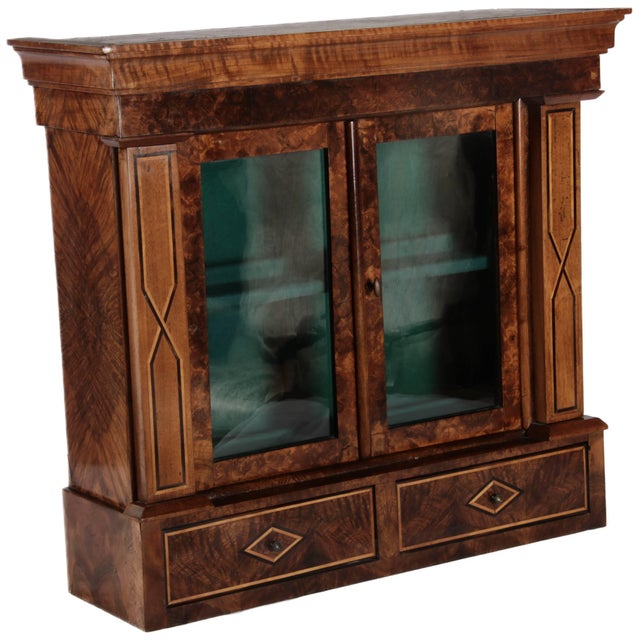 Small Antique Hanging Display Cabinet in Walnut, 1800 For Sale - Image 4 of 18