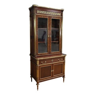 Louis XVI Style Mahogany Scriban Bookcase, Mid-19th Century For Sale