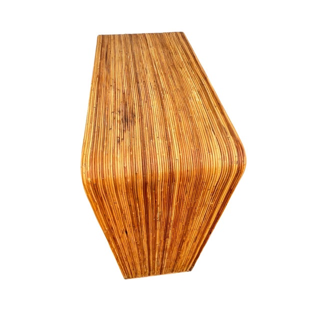 Mid 20th Century Pencil Reed Rattan Crespi Style High Chest Dresser For Sale - Image 10 of 18