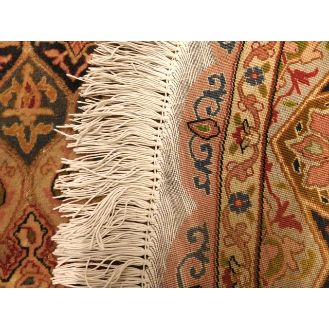 Rare Vintage Round Northwest Persian Tabriz Rug With Silk Highlights. 6'6"x 6'6" For Sale - Image 9 of 15