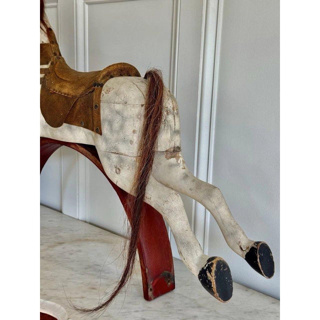 Antique Late 19th Century Carved Wood Iron Whitney Reed Rocking Horse Sculpture For Sale In Philadelphia - Image 6 of 9