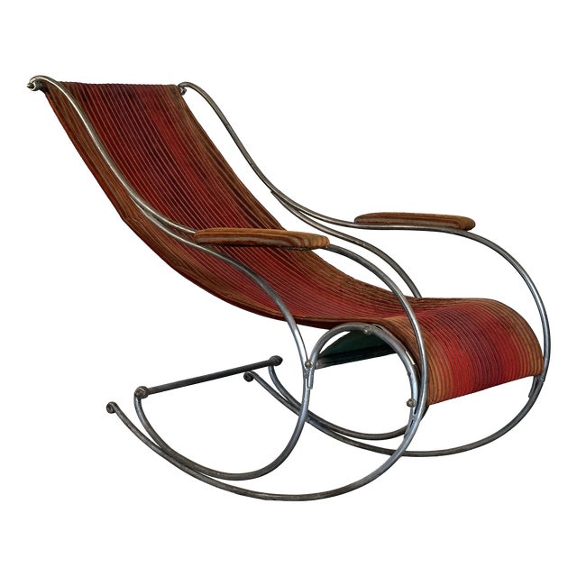 Vintage Wrought Iron Rocking Chair, 1960s For Sale