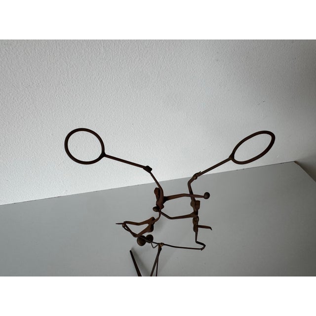 Brown Vintage Balancing Kinetic Brutalist Metal Sculpture For Sale - Image 8 of 11