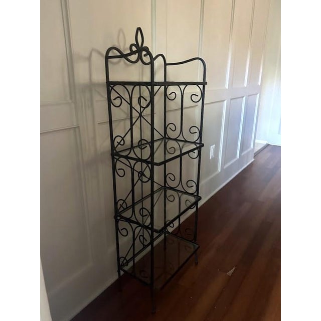 Vintage Black Metal Étagère For Sale In Washington DC - Image 6 of 6