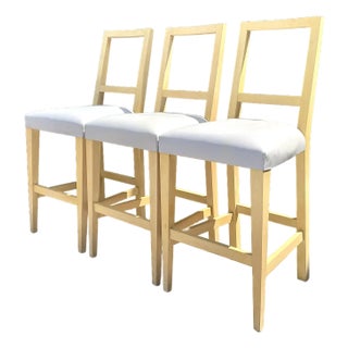 Vintage Niedermaier Pebble Leather Barstools - Set of 3 For Sale