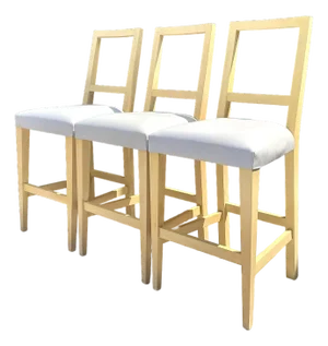 Vintage Niedermaier Pebble Leather Barstools - Set of 3