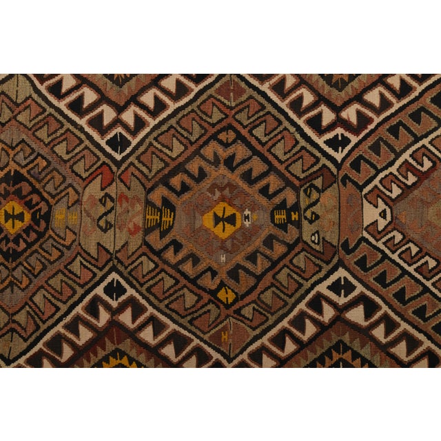 Textile 1970s Vintage Turkish Oushak Handmade Wool Cotton Orange Runner Rug For Sale - Image 7 of 11