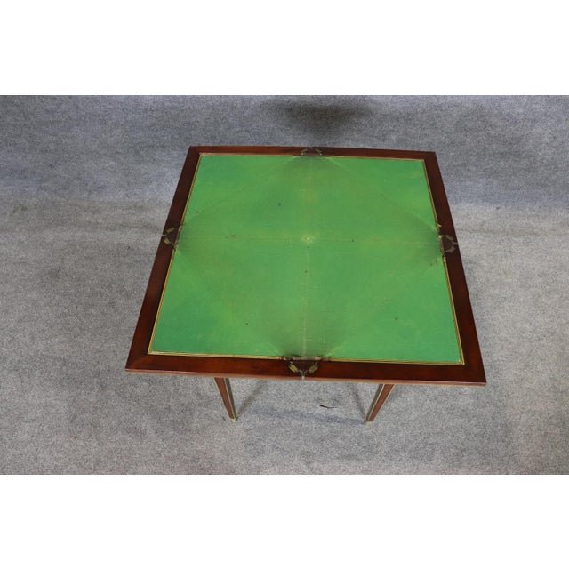 1900 - 1909 Early 20th Century Fine French Mahogany and Felt Games or Napkin Louis XVI Table For Sale - Image 5 of 10