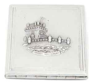 Rectangular Silver Cigarette Case with Belém Tower Reliefs
