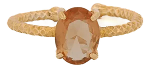 Citrine Gemstone Abundance Gold Ring, Size 5