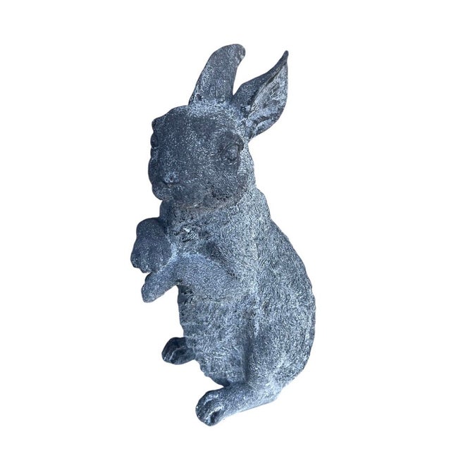 Vintage-Style Cast Garden Rabbit Statue For Sale - Image 4 of 10