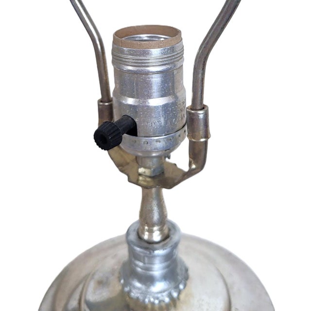 Antique Asian Reverse Painted Mercury Glass Vase as Lamp For Sale - Image 10 of 13