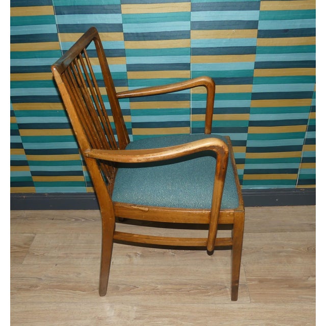Wood II/56 Spindle Chair Set of Armchairs and Dining Chairs from Musterring, 1956, Set of 5 For Sale - Image 7 of 18