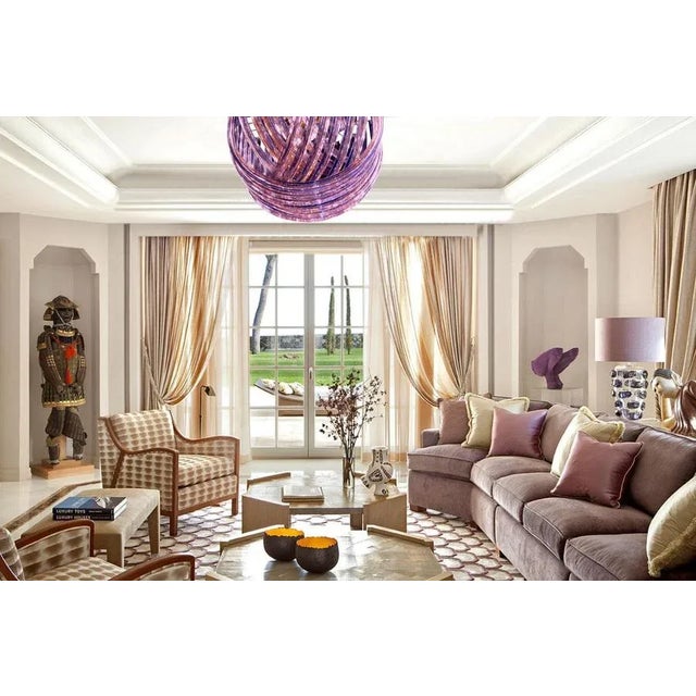 Pink Murano Curvati Ceiling Light or Flush Mounts, 1990, Set of 2 For Sale - Image 3 of 18