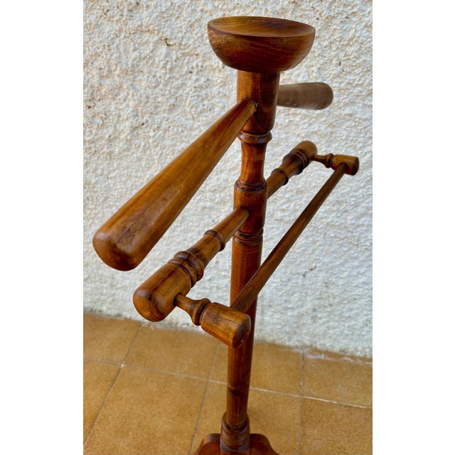 Vintage Spanish Coat Rack in Oak, 1950 For Sale - Image 9 of 18