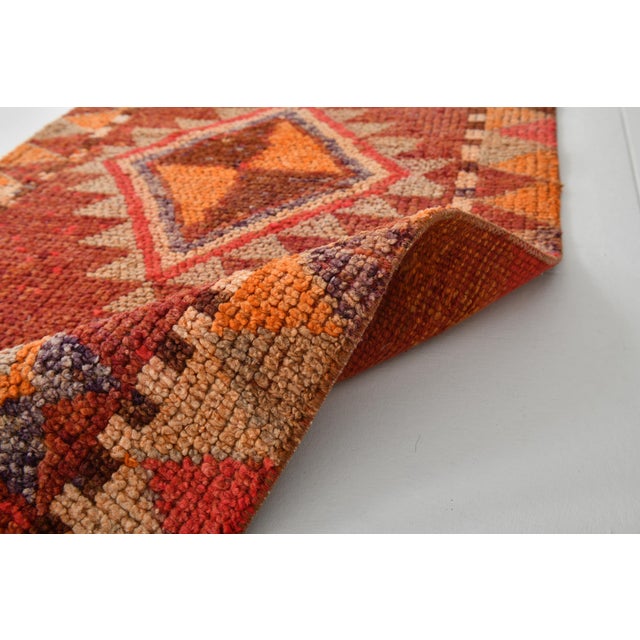 Vintage Handmade Runner Rug in Wool For Sale - Image 11 of 12