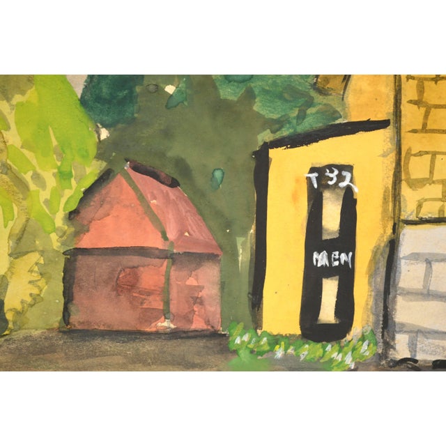 1940s Mid 20th Century Oakland Industrial Landscape Watercolor Painting by Polly Wagener For Sale - Image 5 of 11