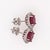 5.8cts Ruby Stud Earrings With Natural Diamonds Accents: Solid 14k Gold, 10mm For Sale - Image 4 of 9