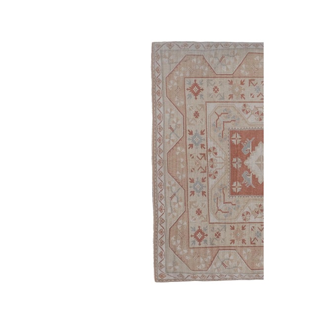 Vintage Turkish Rug From Milas, Traditional Beige Rugs 6'6'' X 8'7'' For Sale - Image 4 of 13