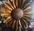 Gold metal Sun wall decor Sunburst Sunshine Gold patinated and hammered metal. Time marks, see the pictures. Dimensions:...