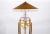 1950s Art Deco Style Brass, Metal and Stacked Lucite Module Floor Lamp Golden Shade For Sale - Image 5 of 13