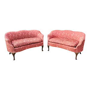 Pair of 19th Century British Queen Anne Settees