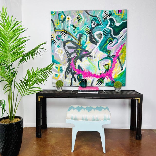 Textile "All That Jazz" Large Abstract Mixed-Media Painting by Esther Ritz For Sale - Image 7 of 12