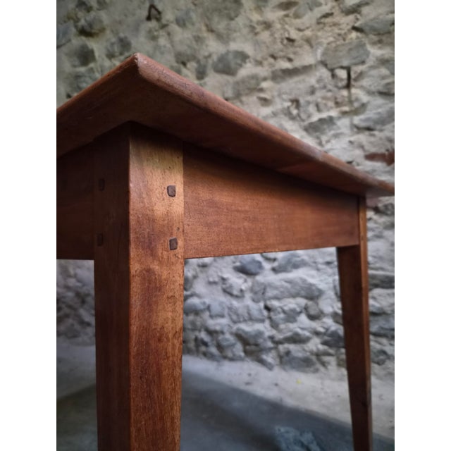 Rustic Antique French Walnut Table with Drawer, 1890s For Sale - Image 3 of 18