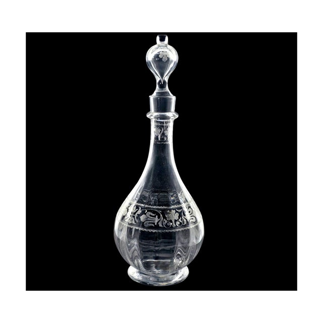 Renaissance Baccarat “Fleur-De-Lys” Wheel-Engraved Decanter, Signed For Sale - Image 3 of 13
