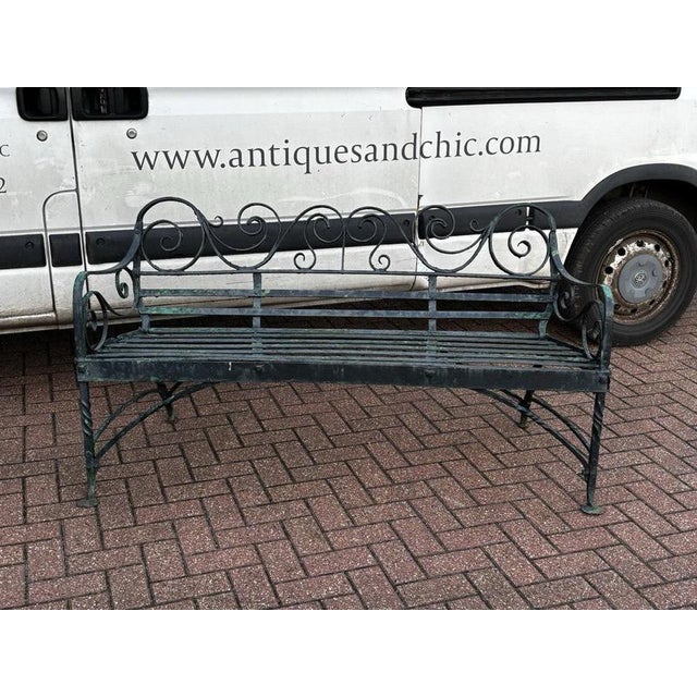 Regency Iron Garden Bench For Sale - Image 12 of 15