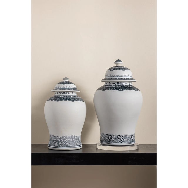 Ming is our modern Asian inspired ginger jar which features a indigo blue matte glazed porcelain finish. The color of the...