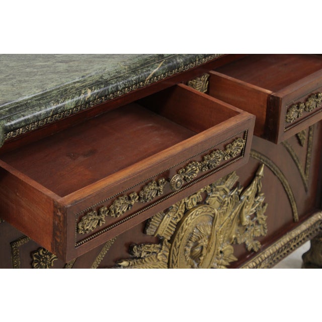 1960s Vintage Marble Top French Louis XVI Style Commode For Sale - Image 5 of 18