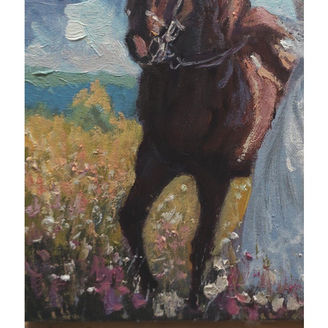Impressionist Original Oil Painting, Girl & Horse For Sale - Image 3 of 5