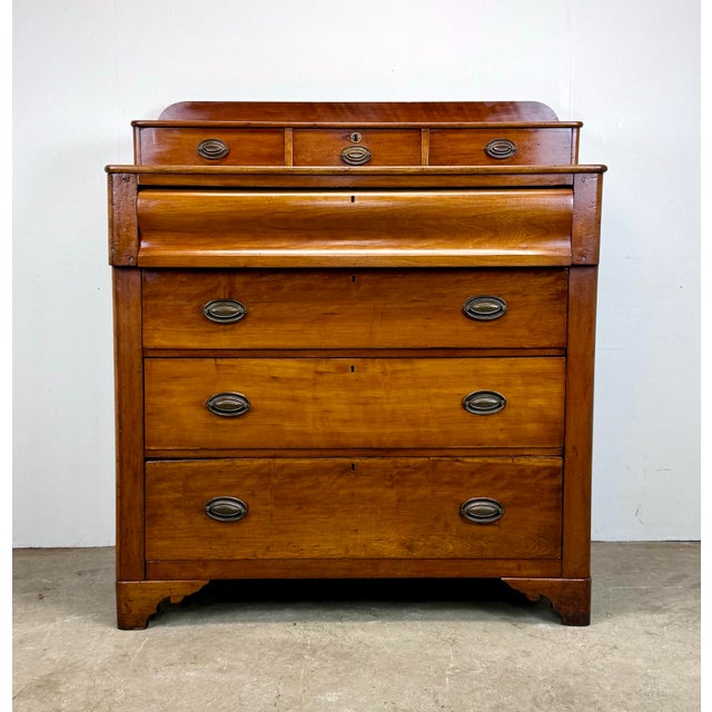 Early American 19th Century Victorian / Empire Style Step Back Chest of Drawers in Southern Yellow Pine For Sale - Image 12 of 12