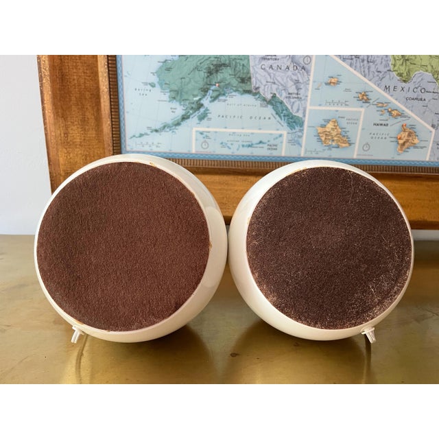 1960s Lightolier White Ball Lamps & Shades - a Pair For Sale - Image 17 of 17