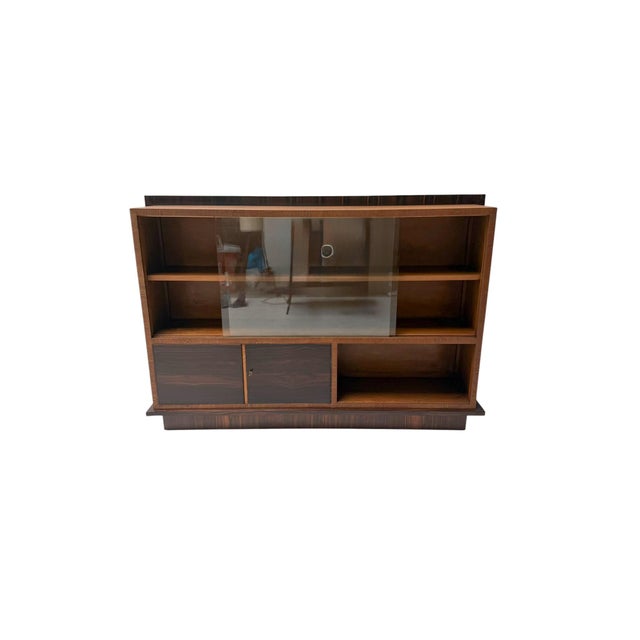 Dutch Art Deco Bookcase in Oak and Macassar Ebony, 1930s For Sale - Image 9 of 11