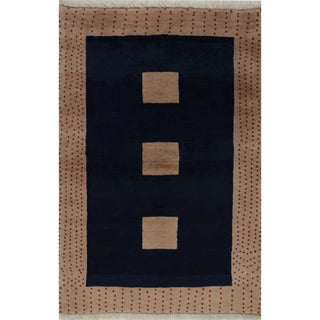 Handwoven Gabbeh Area Rug 3'3"×4'11" For Sale
