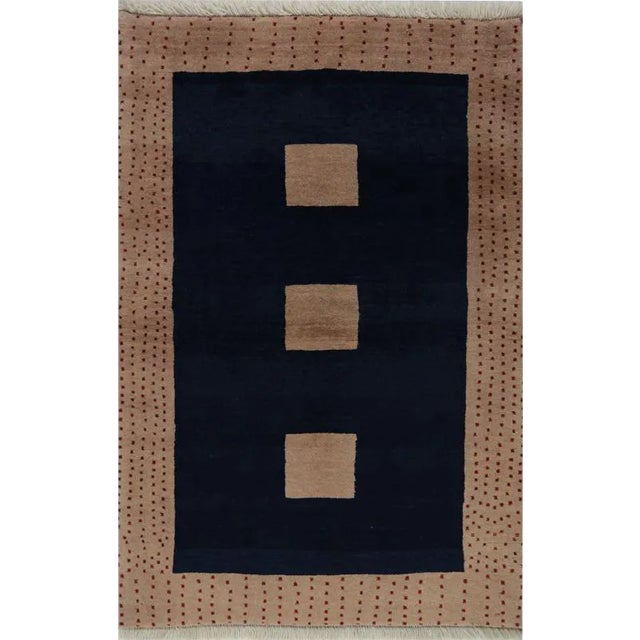 Handwoven Gabbeh Area Rug 3'3"×4'11" For Sale